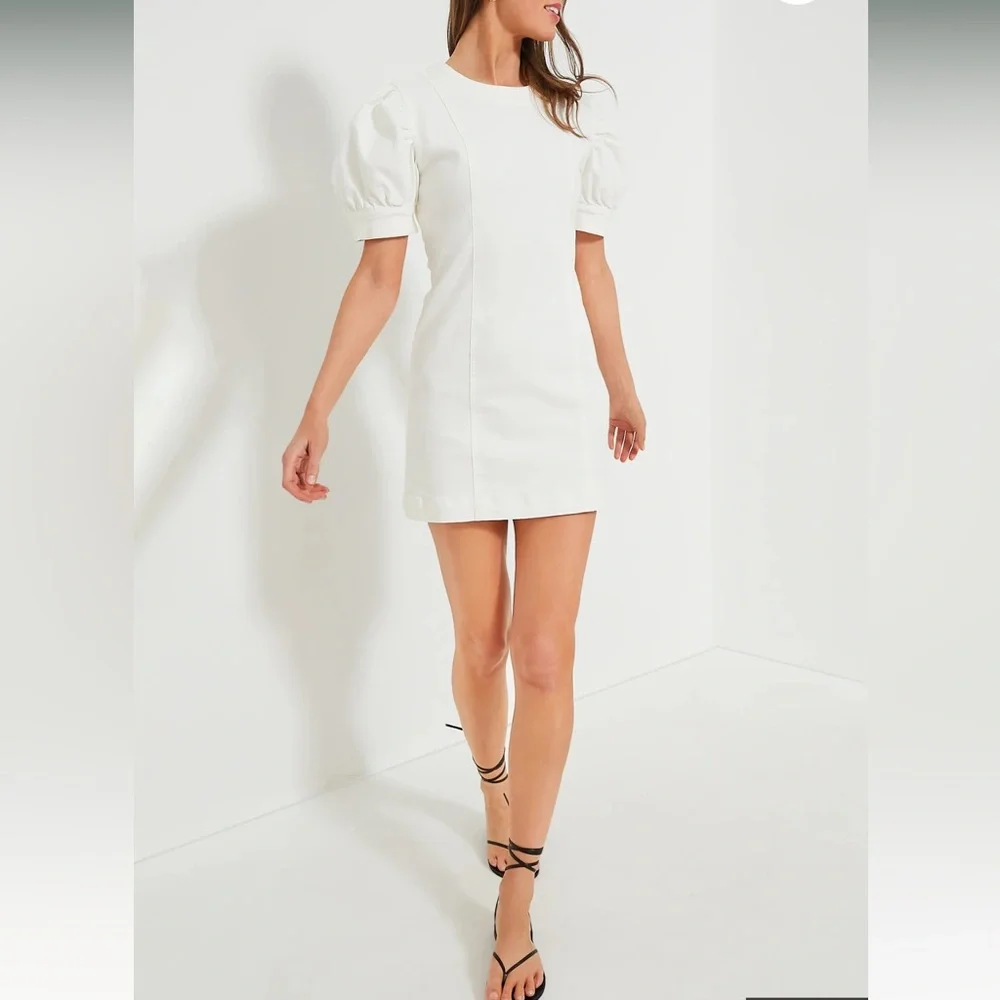 HYACINTH HOUSE White Stretch Denim Juniper Mini Dress - Picture 7 of 13